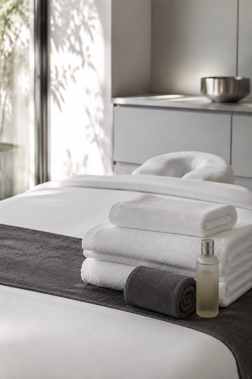 A premium massage treatment setting